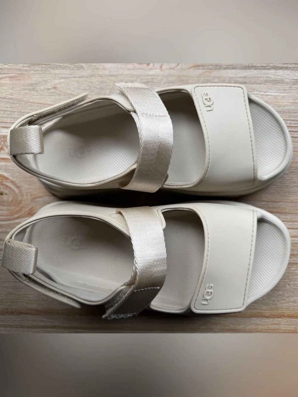 UGG Cream Platform Sandals with Adjustable Straps - Picture 10 of 14